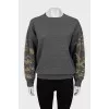 Sweater with printed sleeves