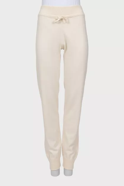 Cashmere trousers with elastic