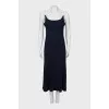Knitted dress with pearl straps