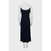 Knitted dress with pearl straps