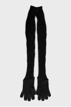 Long knitted gloves