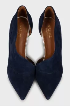 Suede shoes with silver heels
