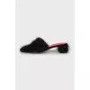 Black block heel mules