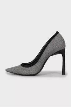 Textile high heel shoes