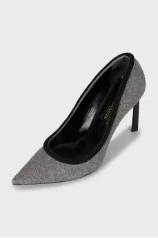 Textile high heel shoes