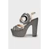 Shiny high heel sandals