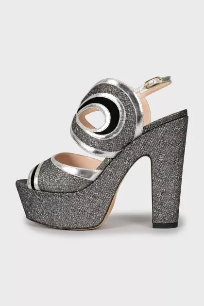 Shiny high heel sandals