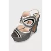 Shiny high heel sandals