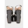 Shiny high heel sandals