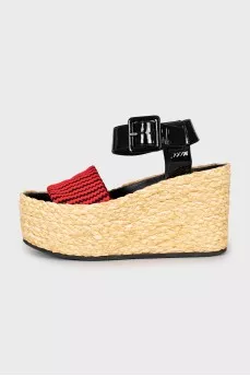 Sandals with woven soles