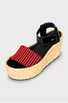 Sandals with woven soles