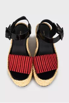 Sandals with woven soles