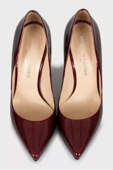 Burgundy high heels