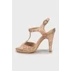 Perforated floral sandals