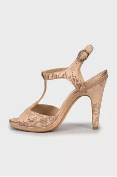 Perforated floral sandals