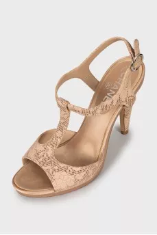 Perforated floral sandals