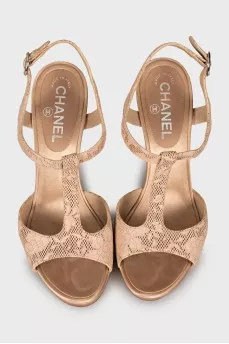 Perforated floral sandals