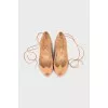 Suede ballet flats with ties