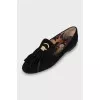 Suede moccasins with decoration