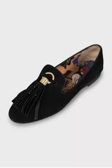 Suede moccasins with decoration
