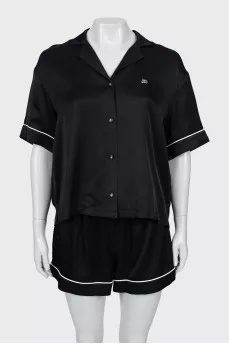 Black suit with shorts and tag