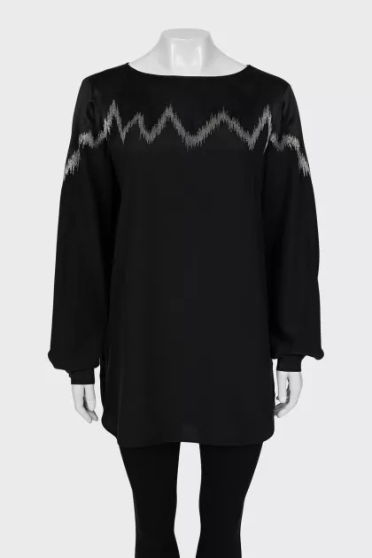 Silk blouse with embroidery