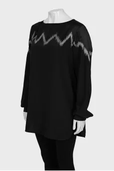 Silk blouse with embroidery