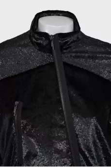 Shimmery oversized bomber jacket