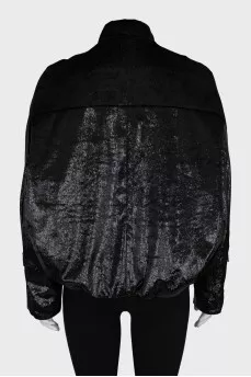 Shimmery oversized bomber jacket