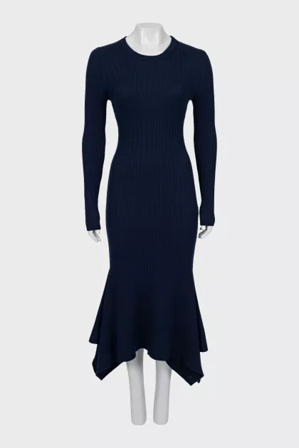 Blue ribbed dress