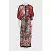 Semi-sheer printed maxi dress