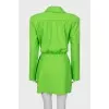 Light green dress with accent shoulders
