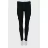Black leggings with leather stripes
