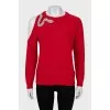 Knitted off shoulder sweater