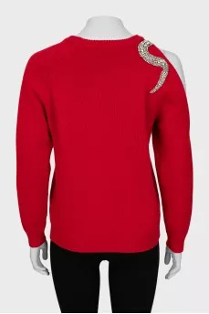 Knitted off shoulder sweater