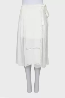 Pleated skirt with lace