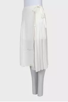 Pleated skirt with lace