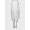 Pleated skirt with lace