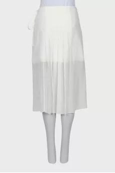 Pleated skirt with lace