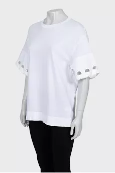 Oversized T-shirt with decor on the sleeves