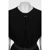 Wool black dress with belt