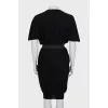 Wool black dress with belt