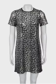 Animal print sequin dress
