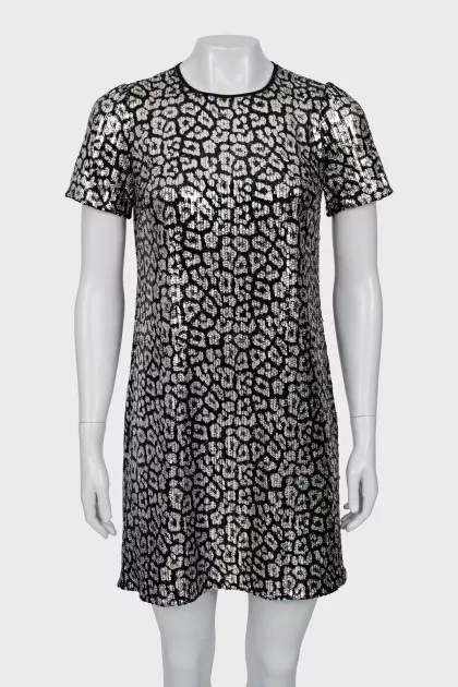 Animal print sequin dress