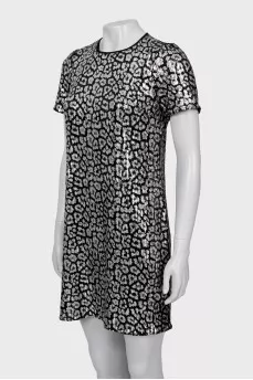 Animal print sequin dress