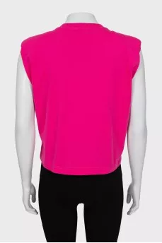 Pink tank top with accent shoulders