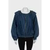 Draped denim jacket