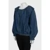 Draped denim jacket