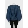 Draped denim jacket