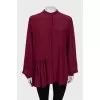 Burgundy draped shirt